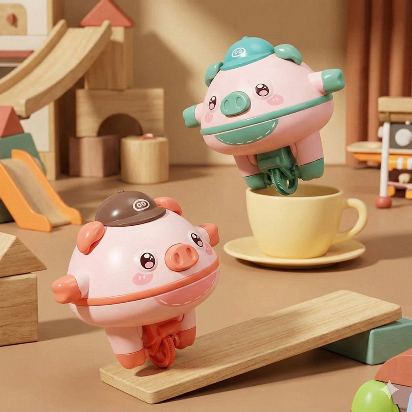 Balancing jumbo piglet